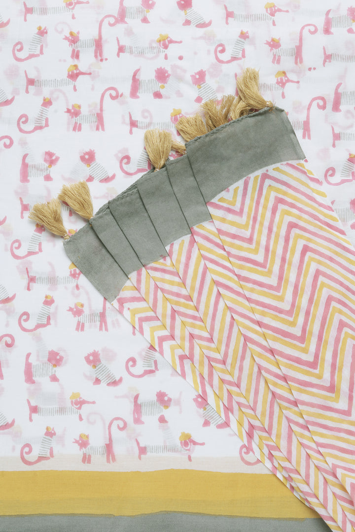 Teejh Ganga Mulmul Cotton Saree