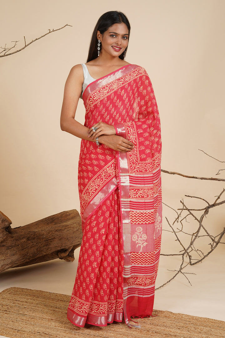 Teejh Shakuntala Linen Saree