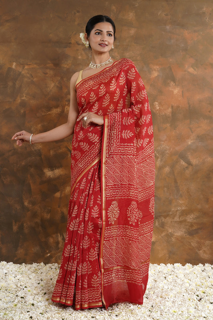Teejh Sharada Chanderi Saree