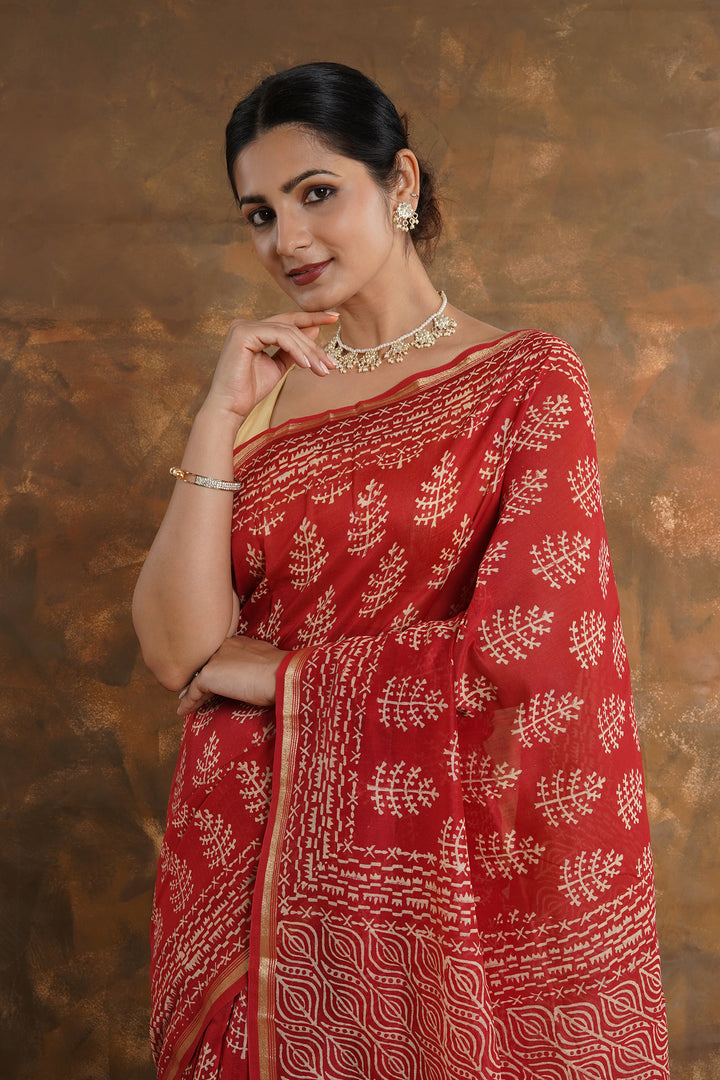 Teejh Sharada Chanderi Saree