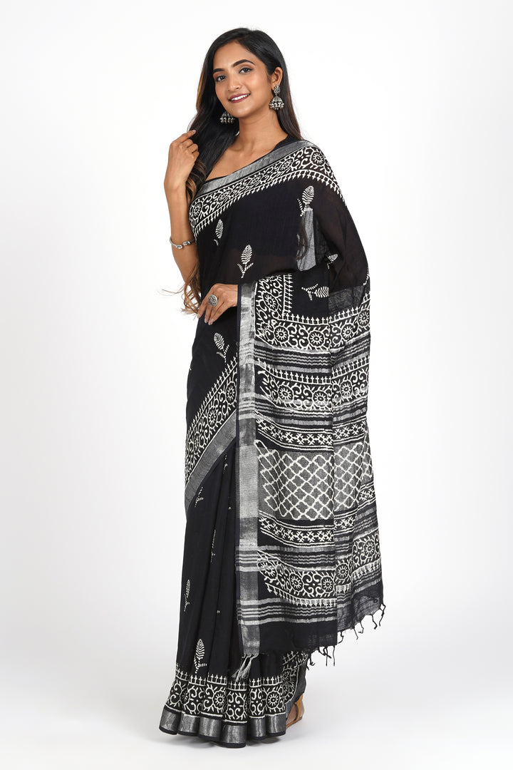 Teejh Whispering Winds Linen Saree