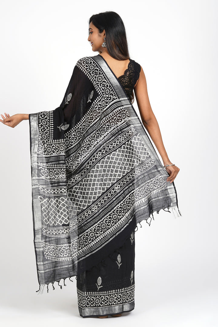 Teejh Whispering Winds Linen Saree