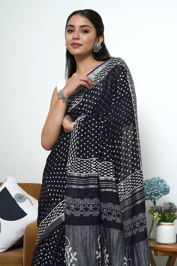Teejh Linen Serenity Linen Saree