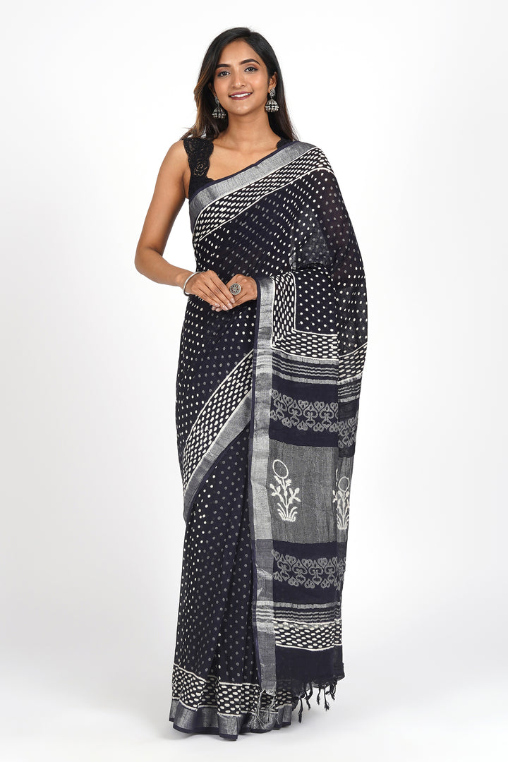 Teejh Linen Serenity Linen Saree