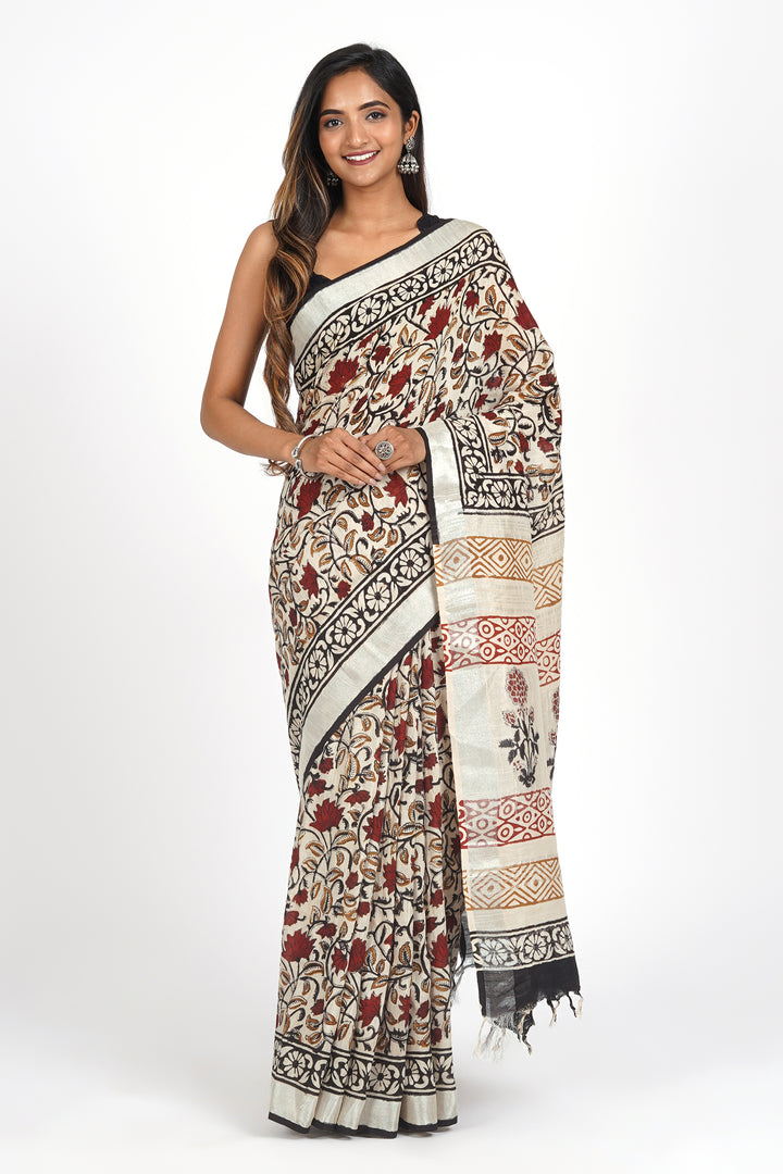 Teejh Rustic Rosewater Saree