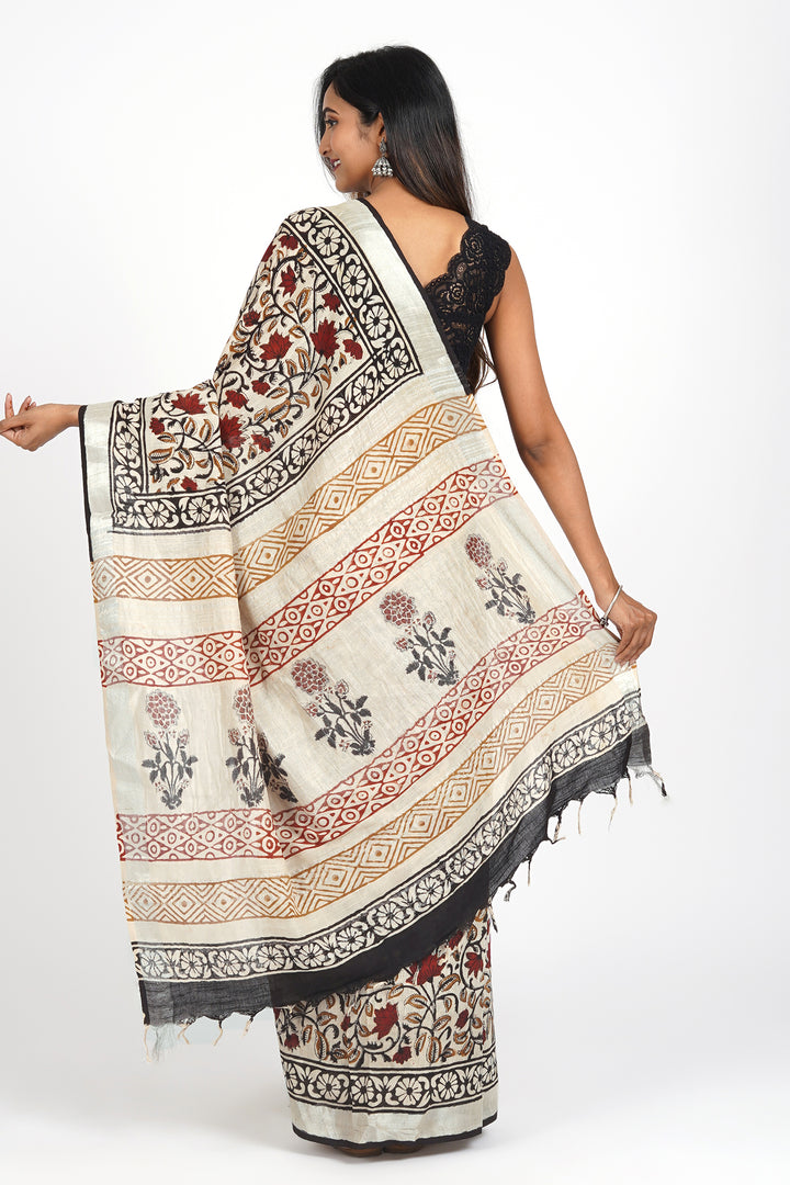 Teejh Rustic Rosewater Saree