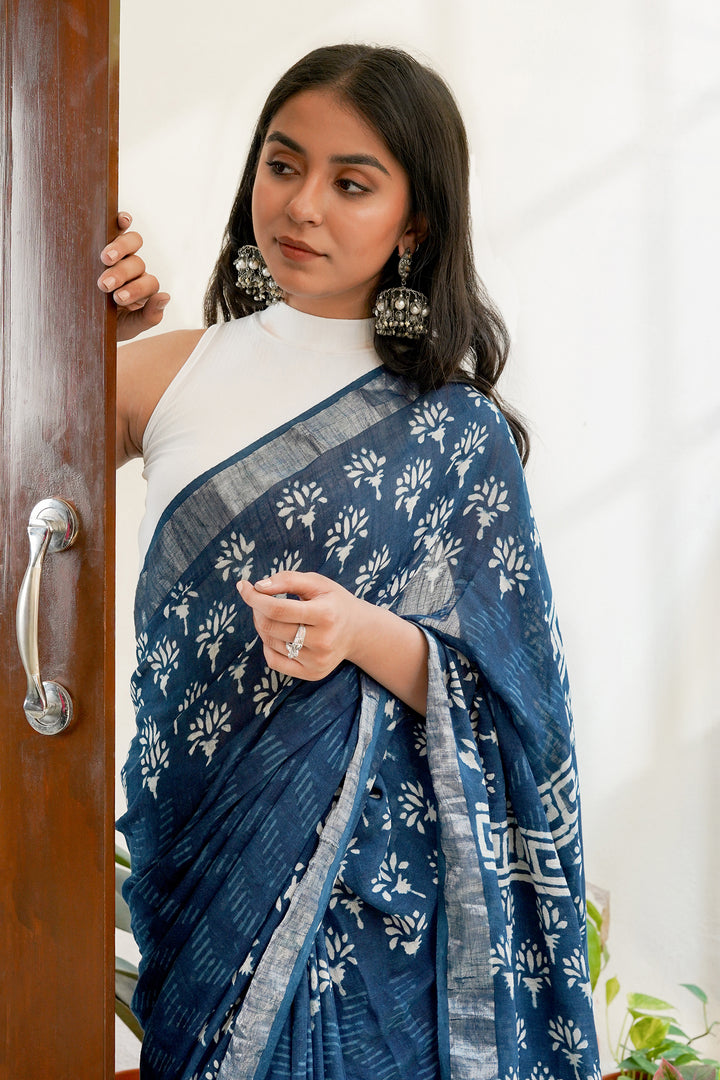 Teejh Navy Serenade Saree