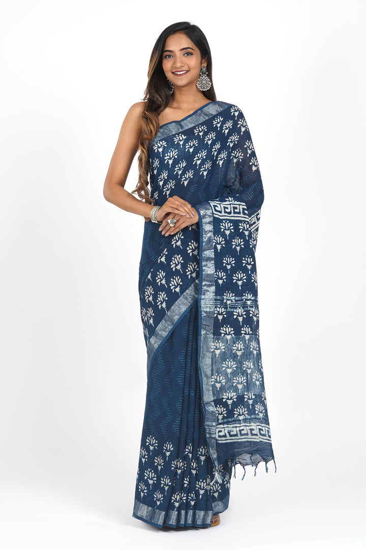 Teejh Navy Serenade Saree