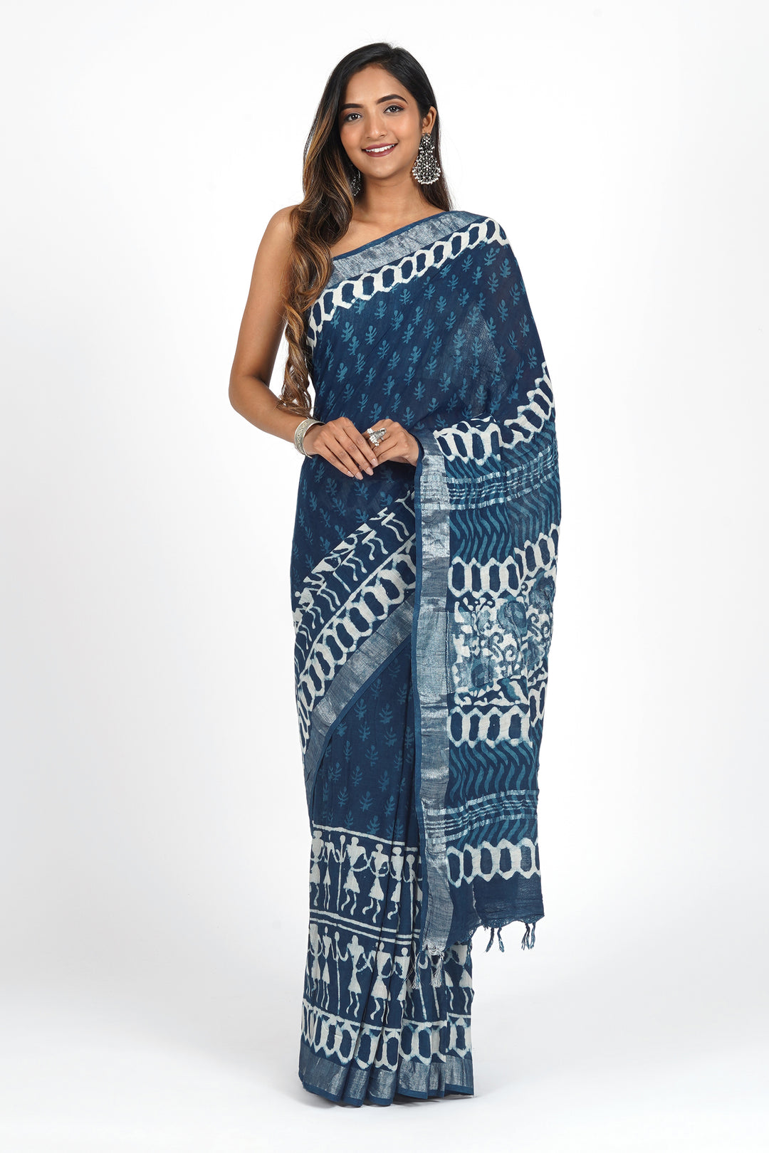 Teejh Maritime Linen Saree