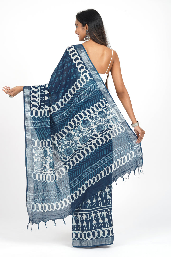 Teejh Maritime Linen Saree