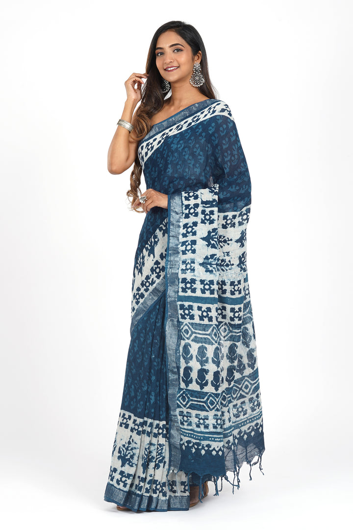 Teejh Moonlit Linen Saree