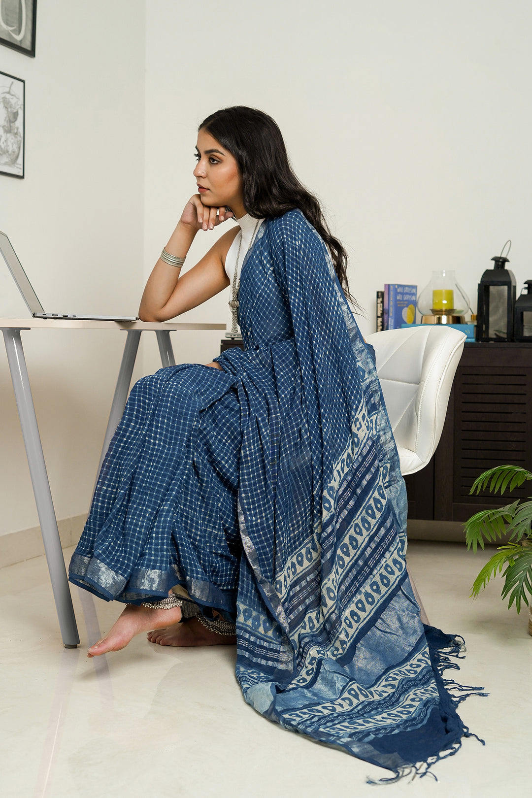 Teejh Midnight Cascade Saree