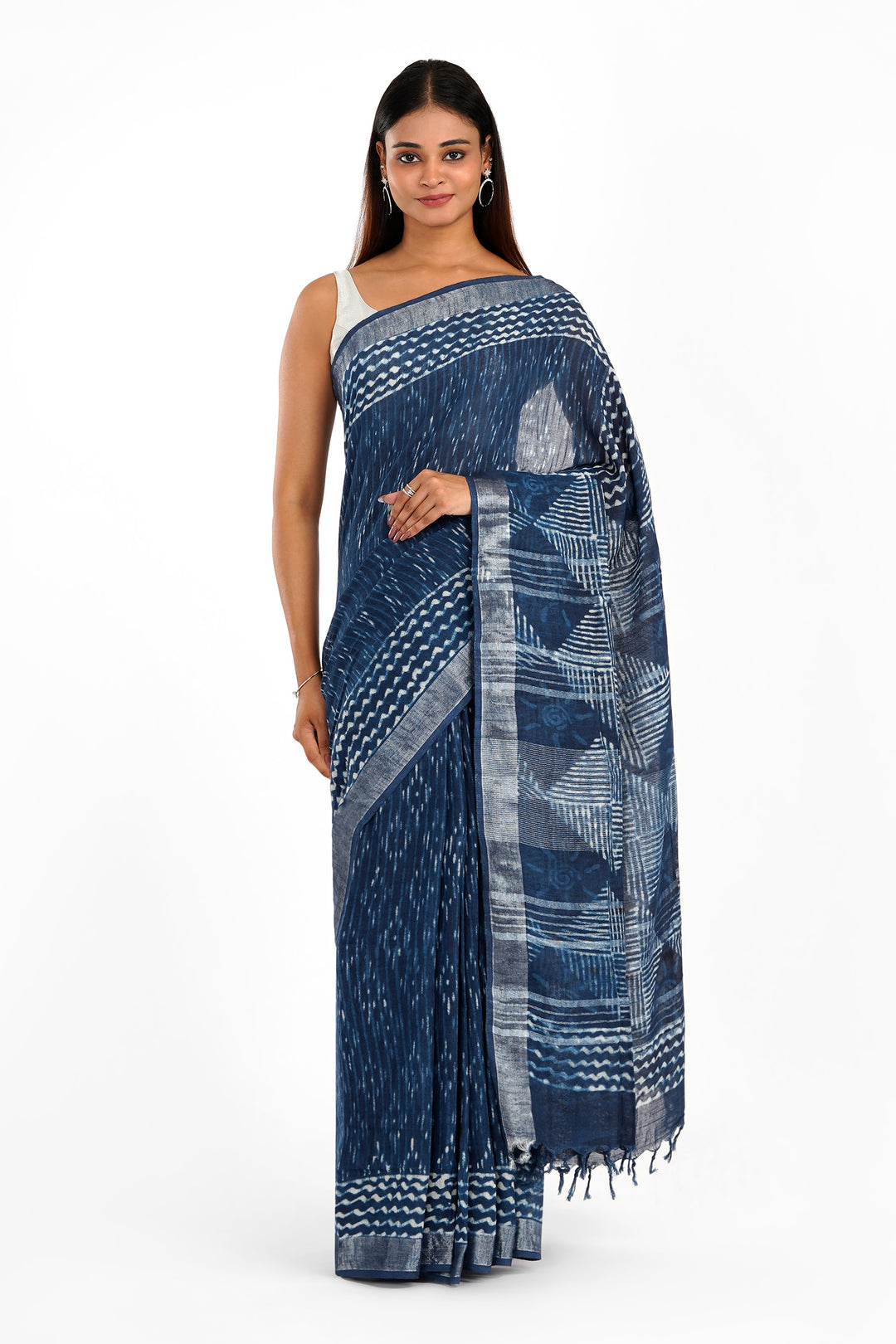 Teejh Sapphire Mist Linen Saree