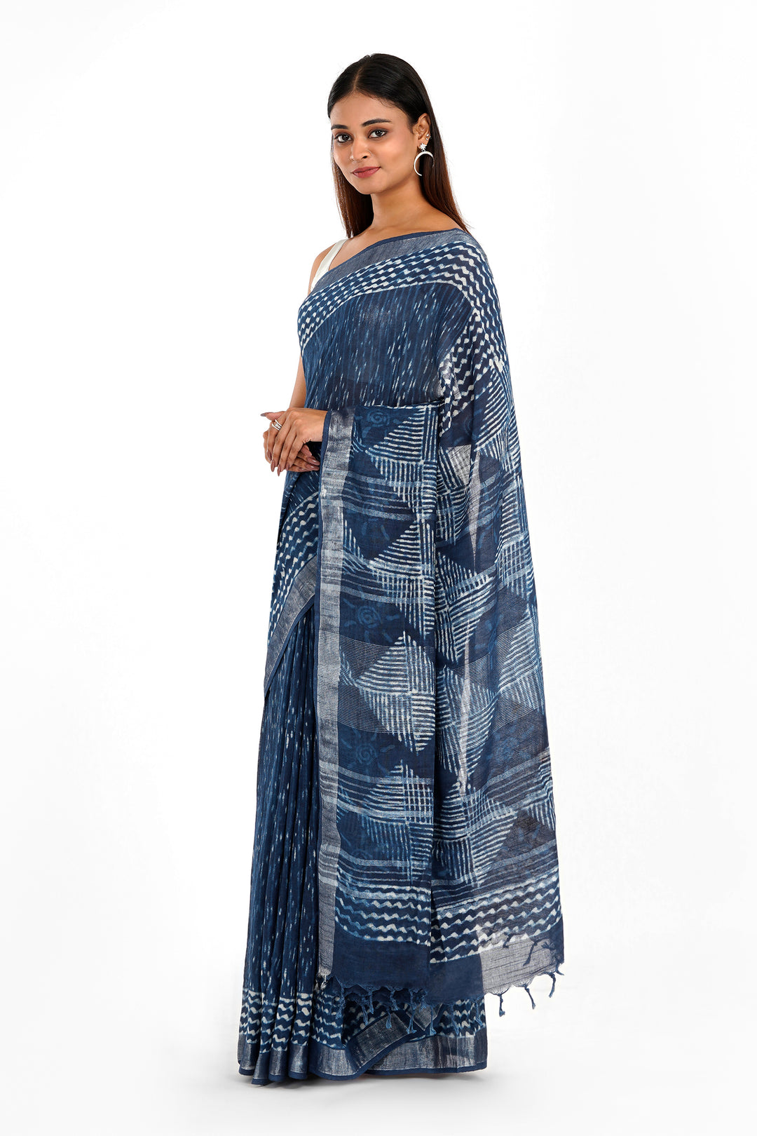 Teejh Sapphire Mist Linen Saree