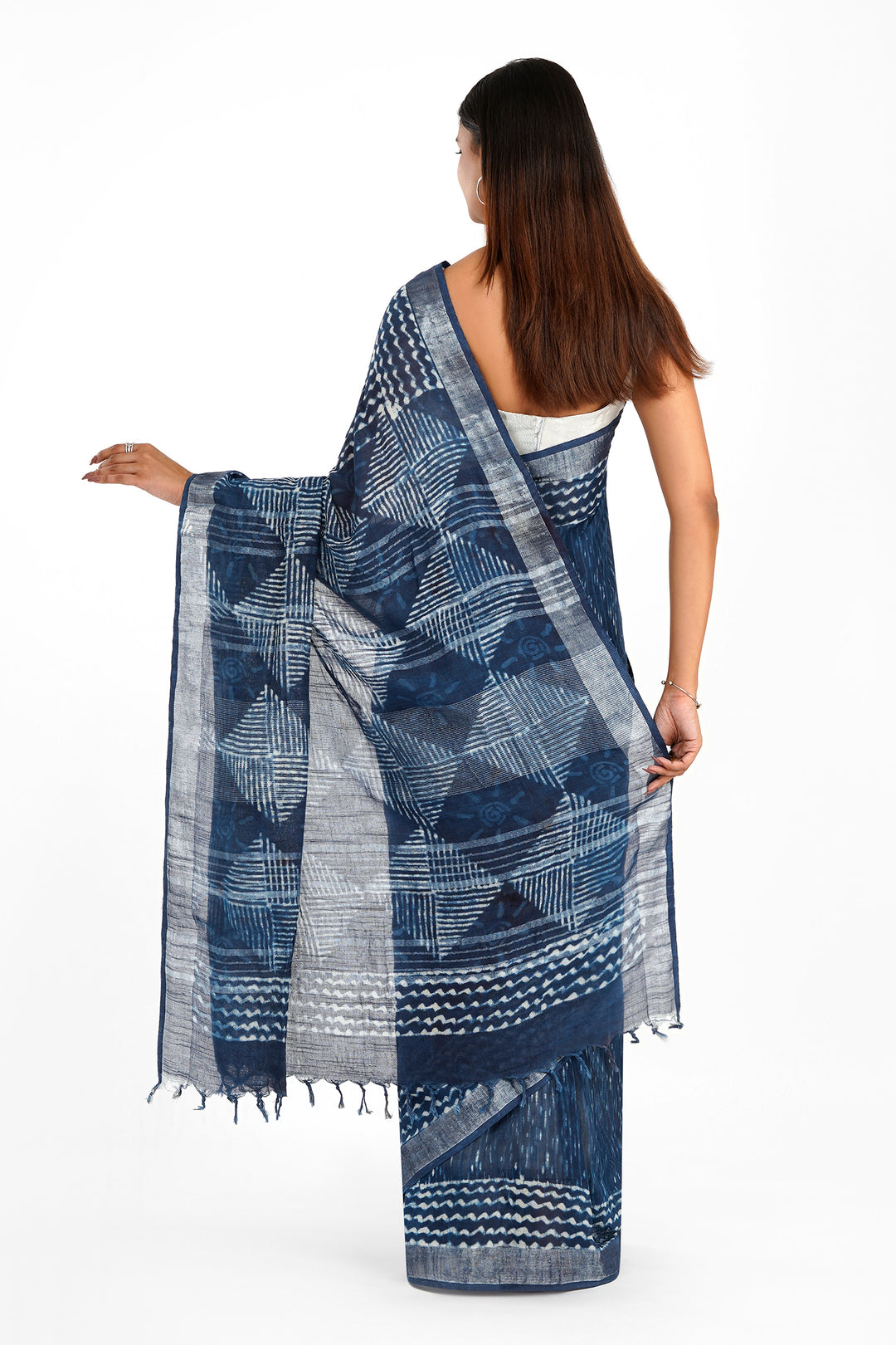 Teejh Sapphire Mist Linen Saree