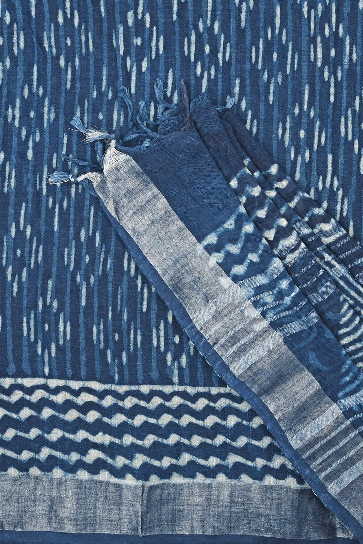 Teejh Sapphire Mist Linen Saree