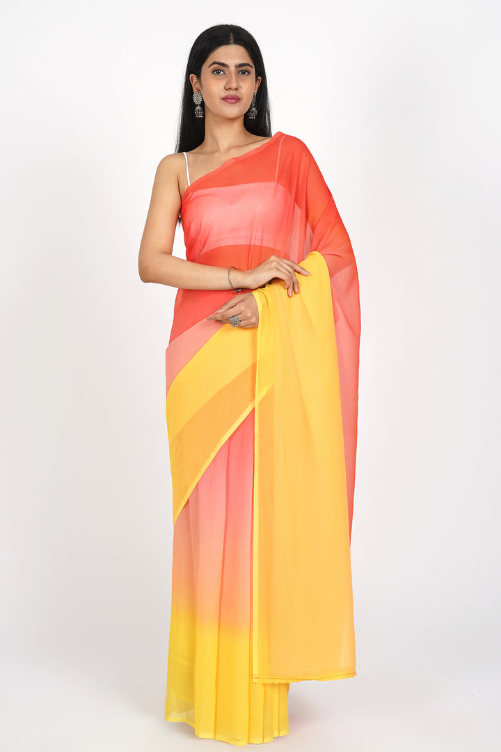 Teejh Sunset Cascade Pre-Draped Saree