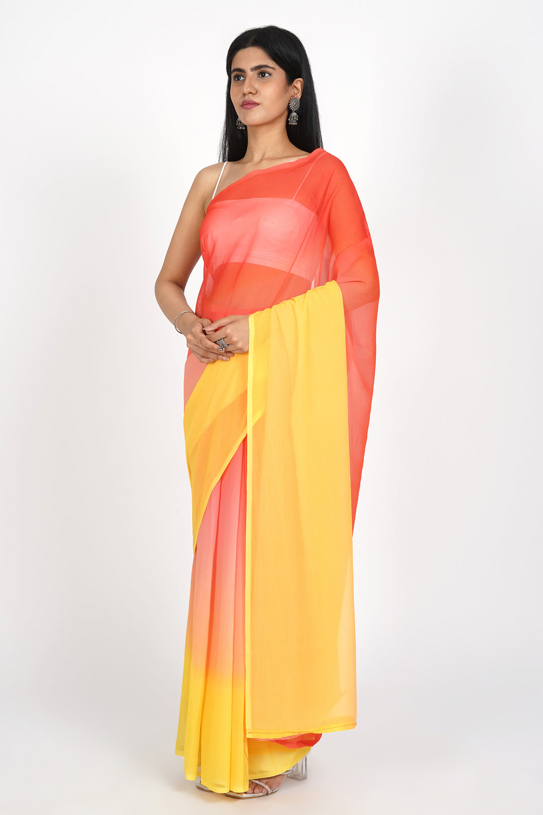 Teejh Sunset Cascade Pre-Draped Saree