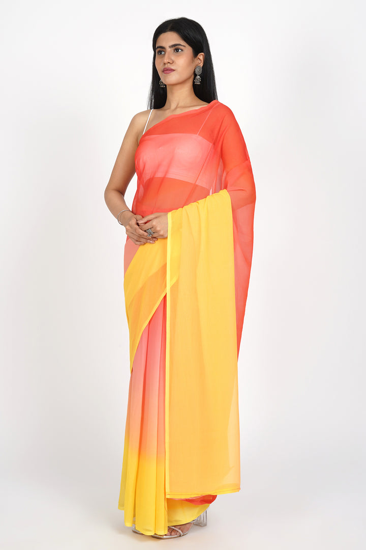 Teejh Sunset Cascade Pre-Draped Saree
