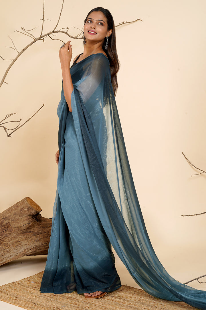 Teejh Serene Seascape Pre-Draped Saree