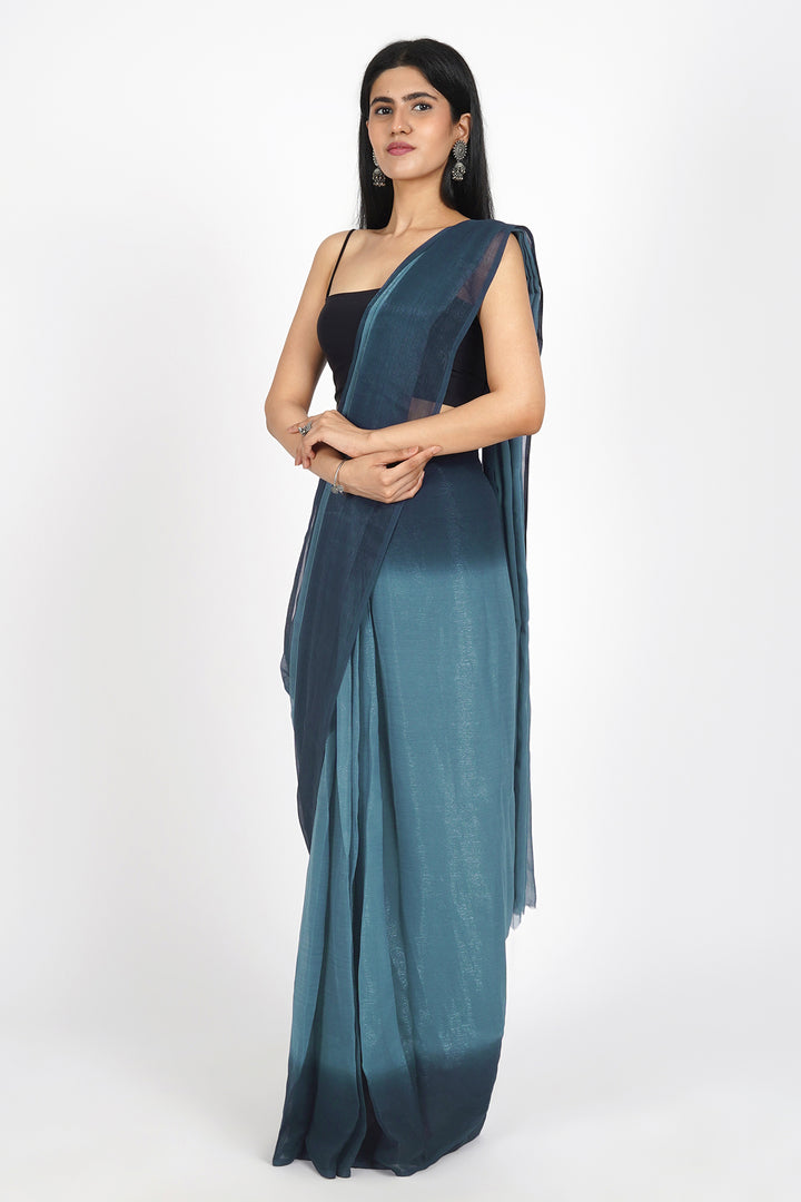 Teejh Serene Seascape Pre-Draped Saree