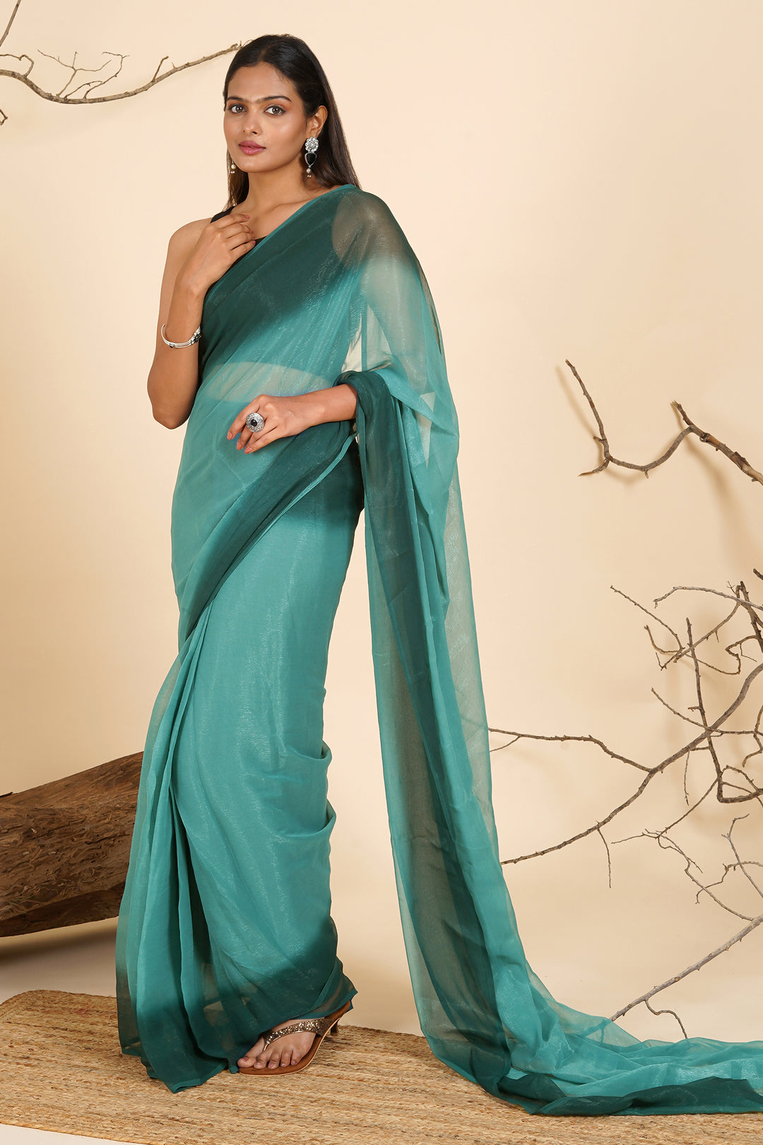 Teejh Whimsical Watercolor Pre-Draped Saree