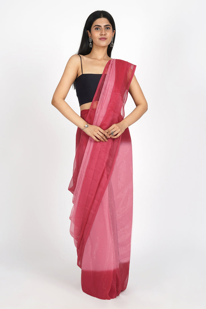 Teejh Radiant Rosewater Pre-Draped Saree