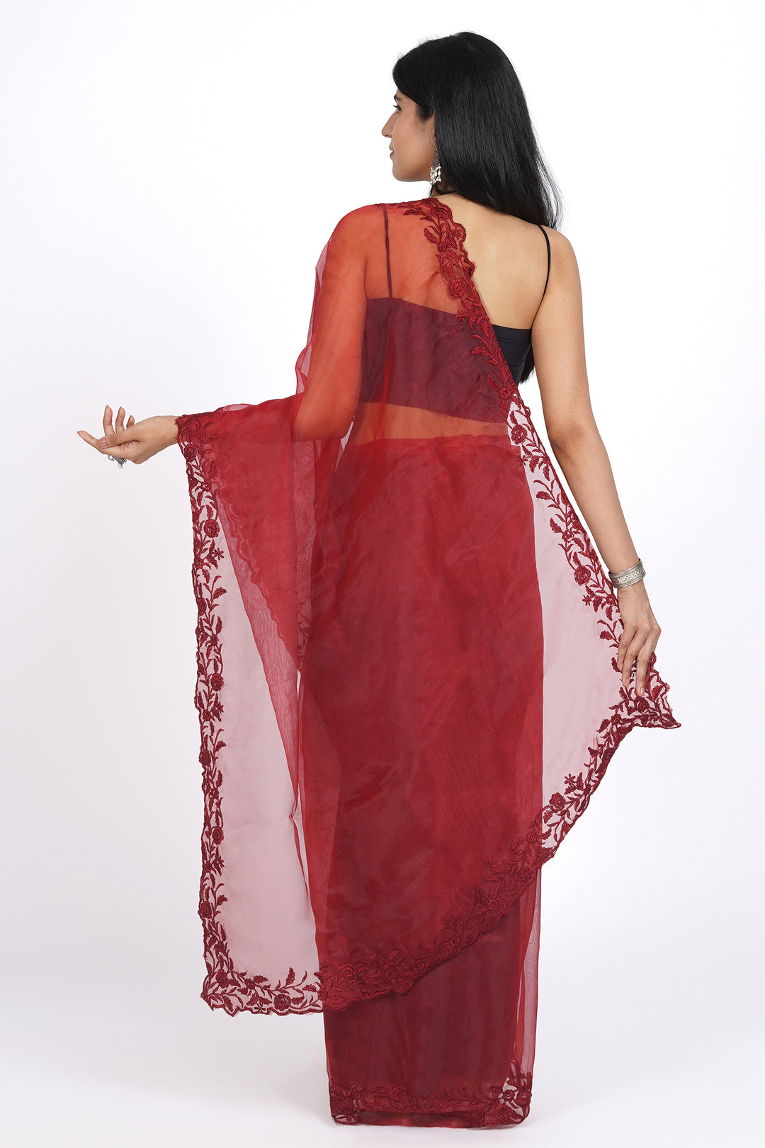 Teejh Scarlet Whispers Organza Saree