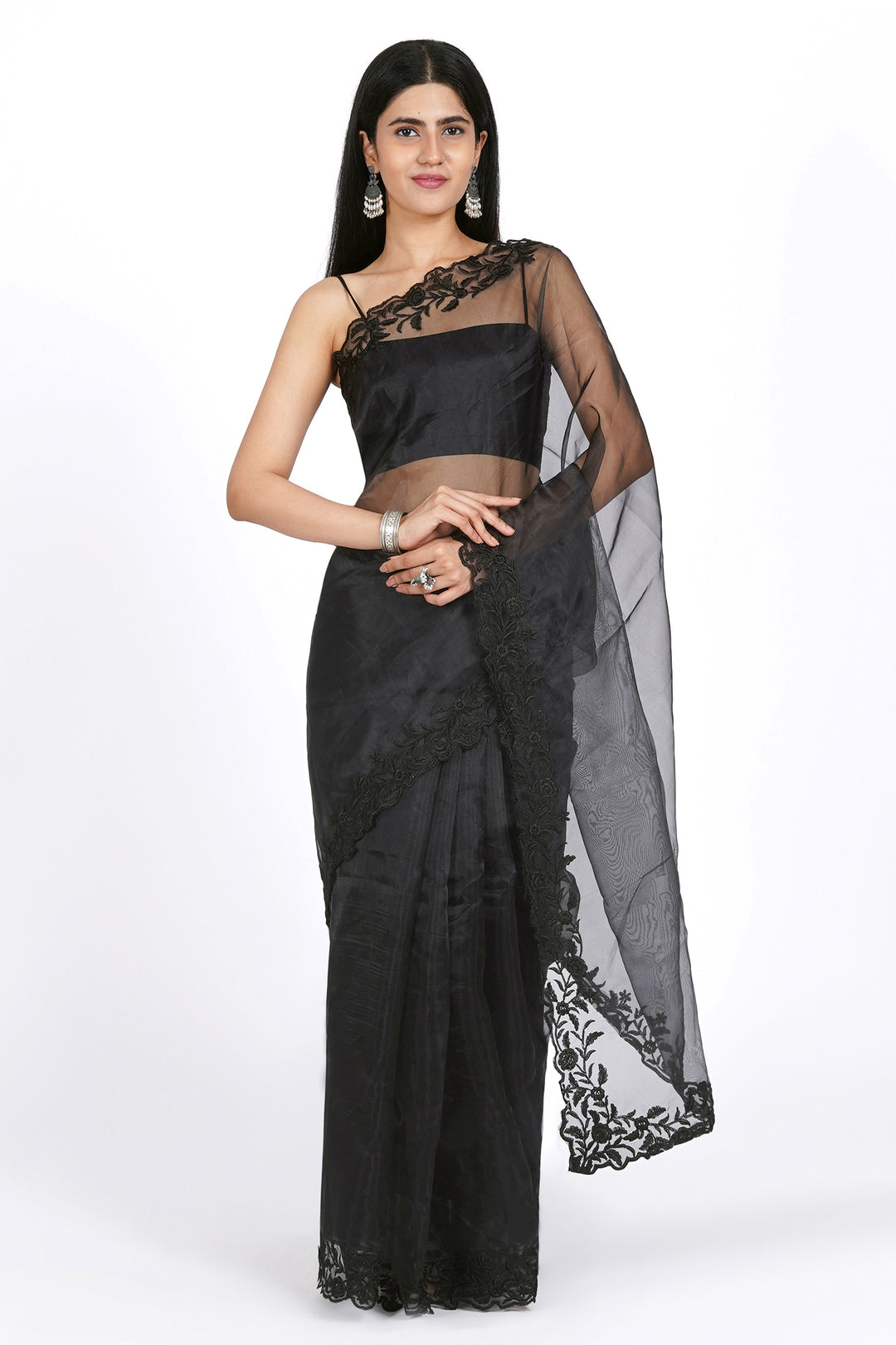 Teejh Noir Nightfall Organza Saree