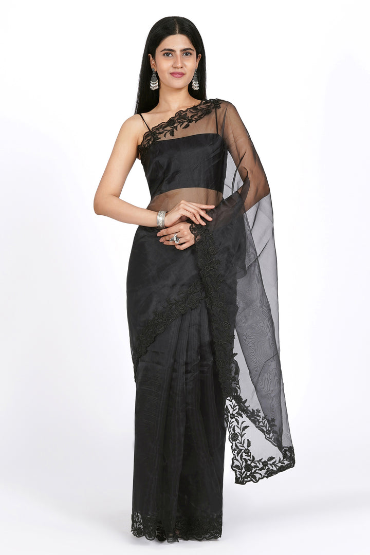 Teejh Noir Nightfall Organza Saree