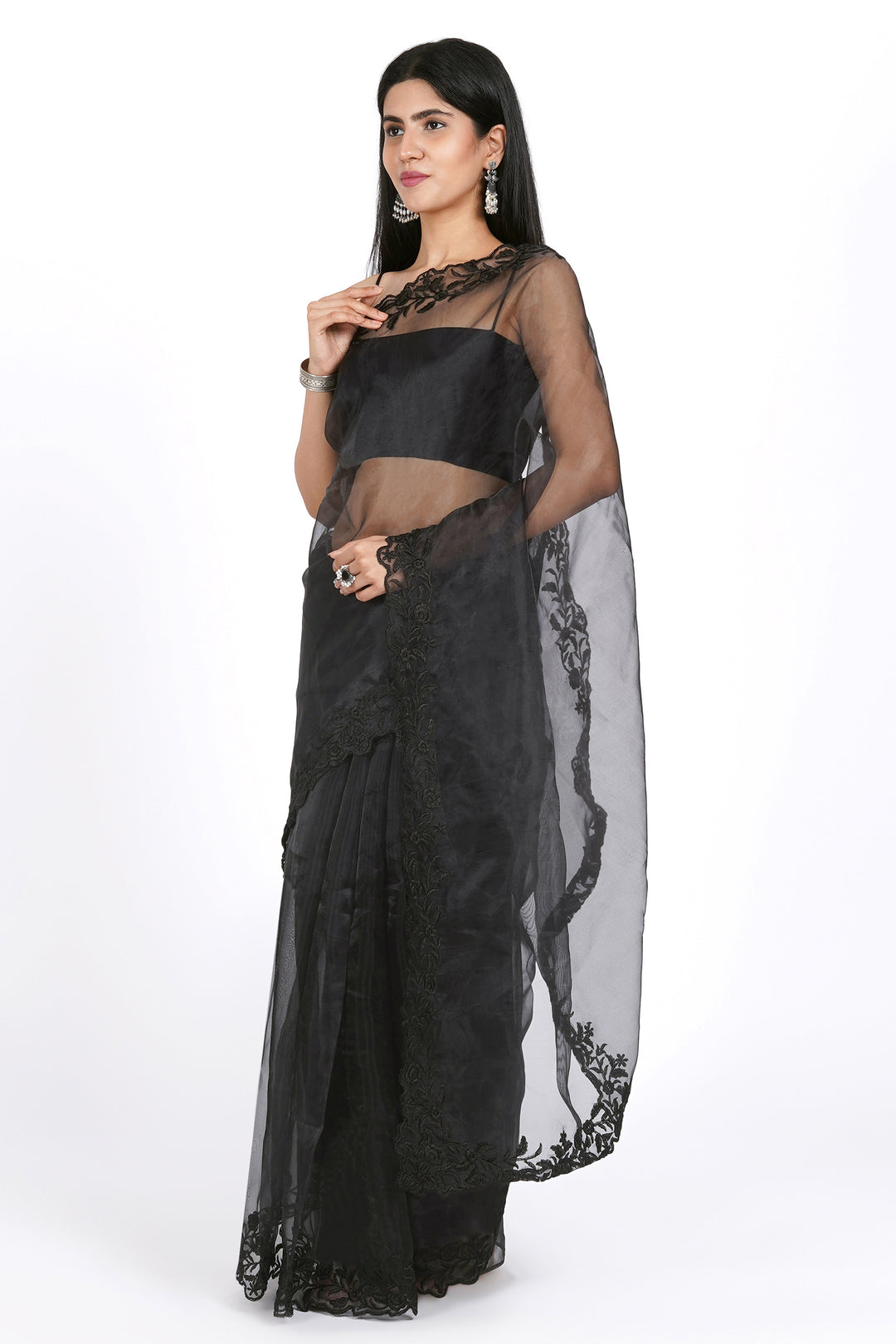 Teejh Noir Nightfall Organza Saree