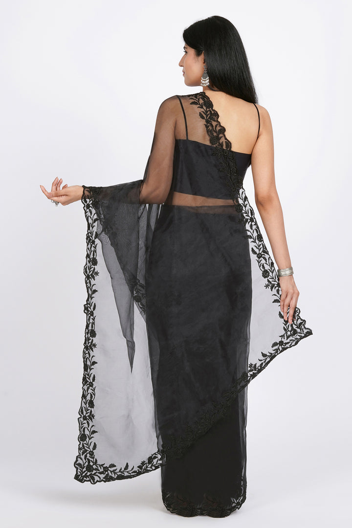 Teejh Noir Nightfall Organza Saree