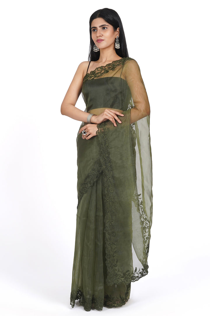 Teejh Meadowlark Mirage Organza Saree