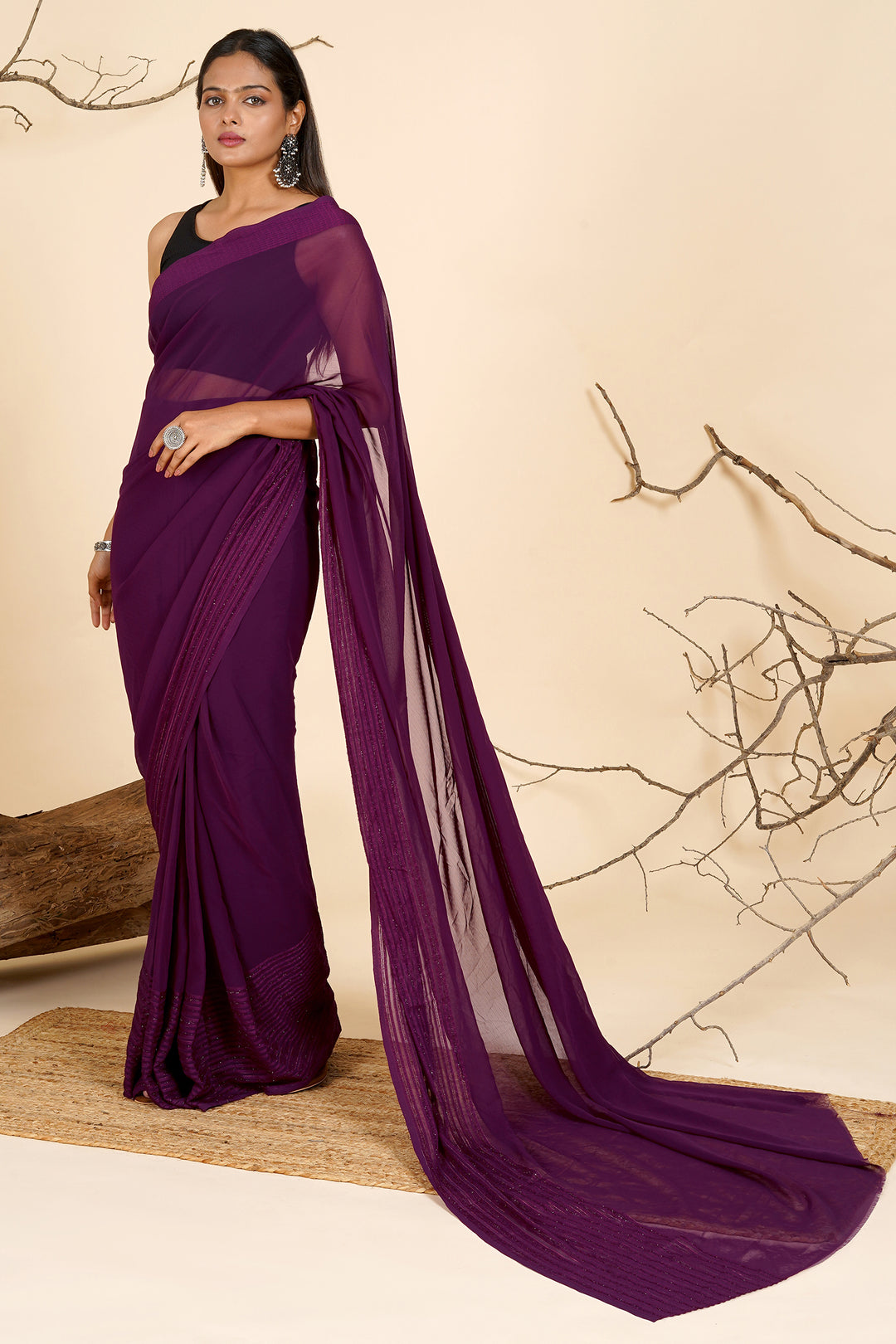 Teejh Mulberry Mist Pre-Draped Saree