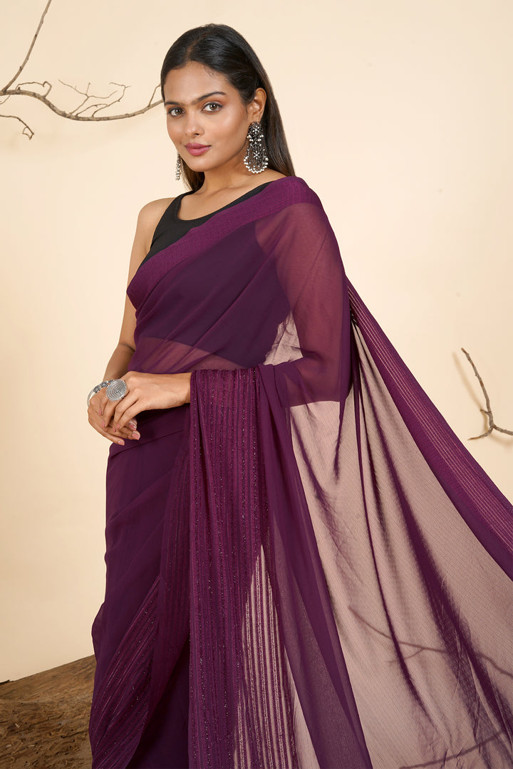 Teejh Mulberry Mist Pre-Draped Saree