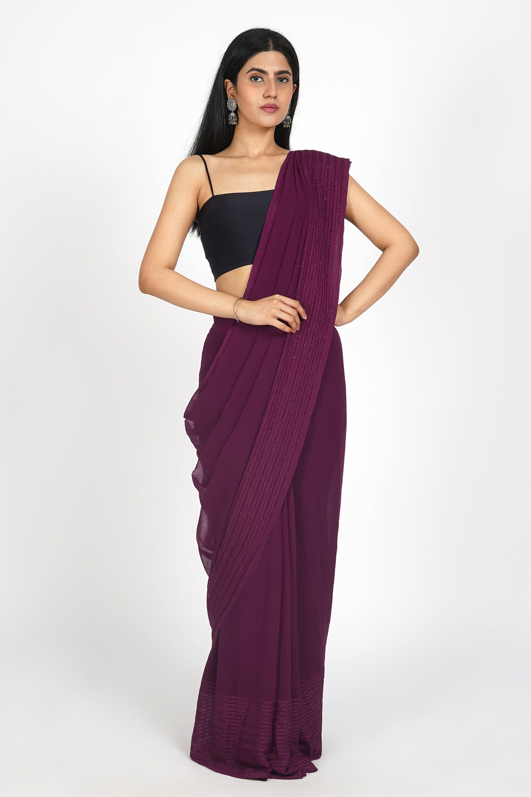 Teejh Mulberry Mist Pre-Draped Saree