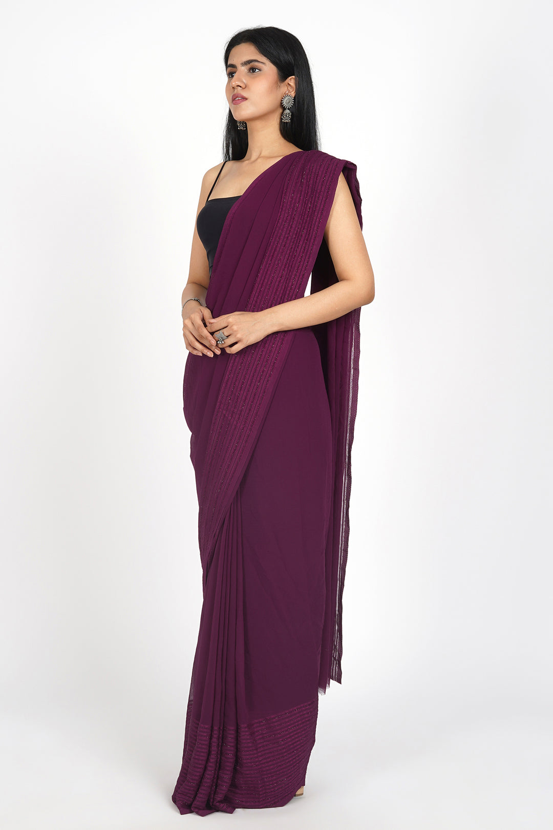 Teejh Mulberry Mist Pre-Draped Saree
