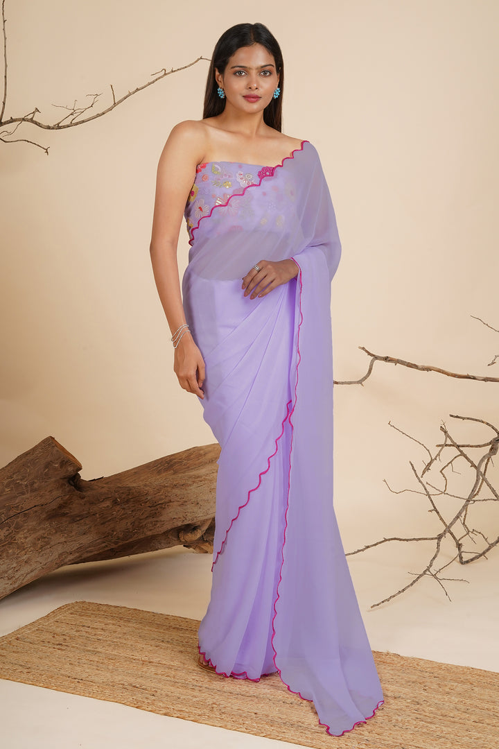 Teejh Orchid Essence Georgette Saree