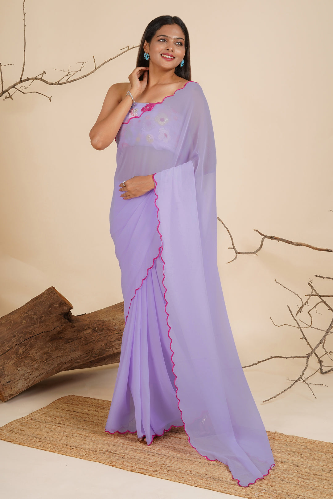 Teejh Orchid Essence Georgette Saree