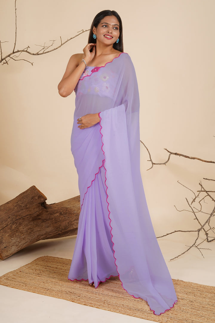 Teejh Orchid Essence Georgette Saree