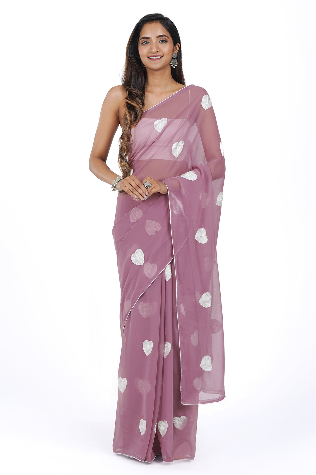 Teejh Mauve Charm Georgette Saree