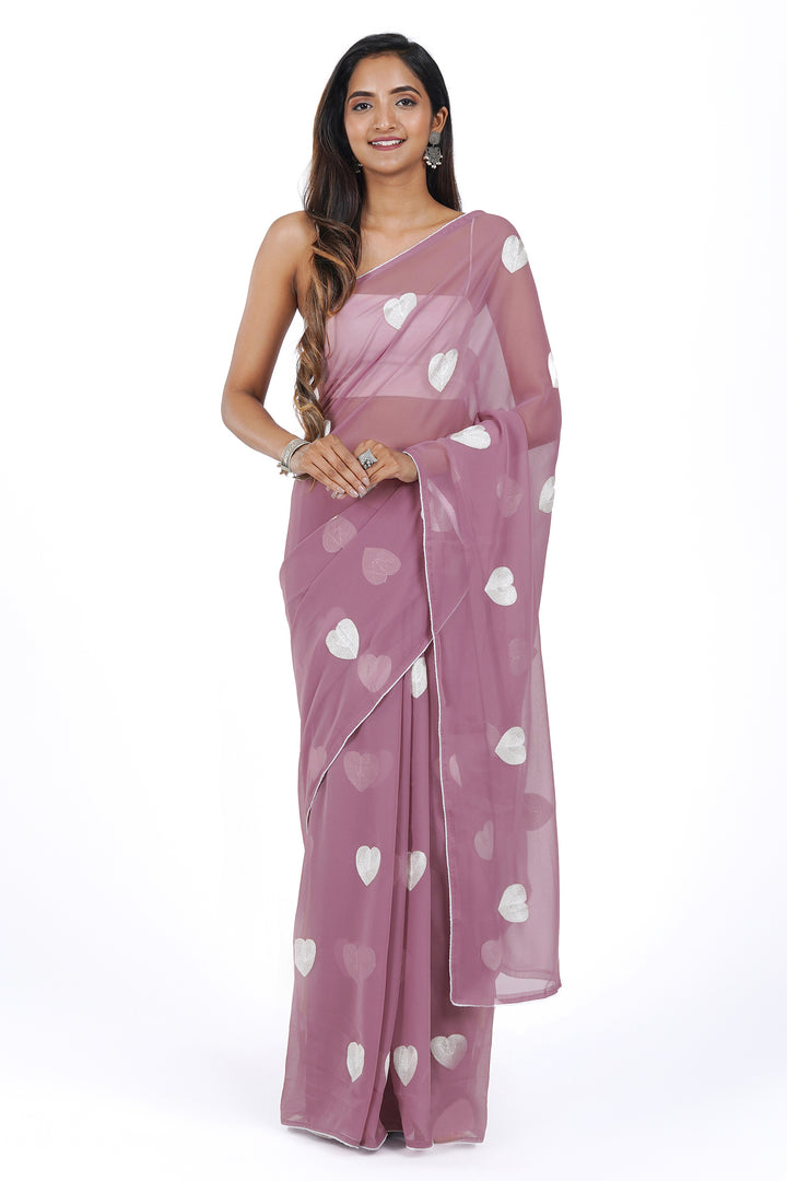 Teejh Mauve Charm Georgette Saree