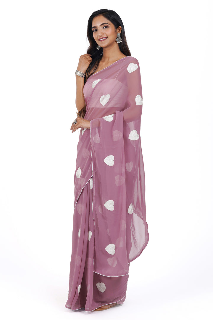 Teejh Mauve Charm Georgette Saree