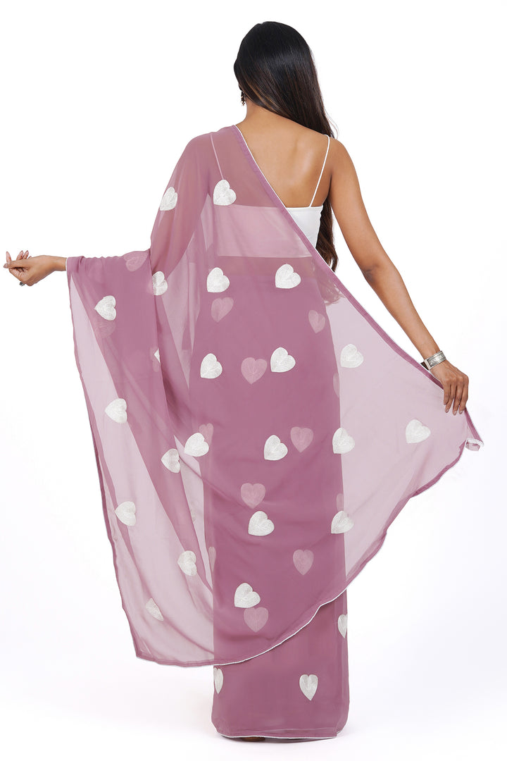 Teejh Mauve Charm Georgette Saree