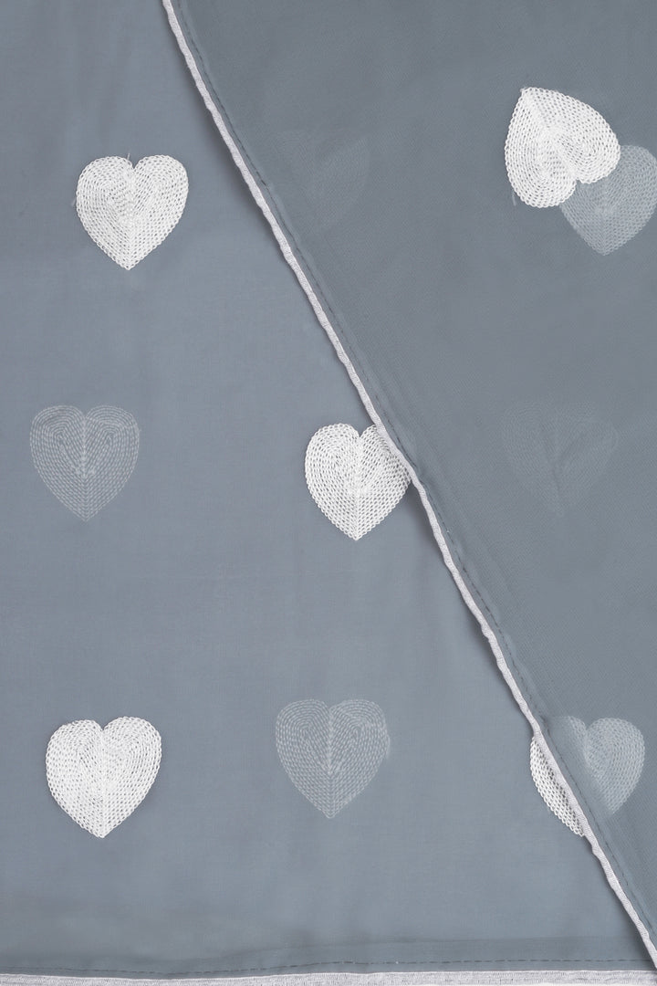 Teejh Cloudy Grey Georgette Saree