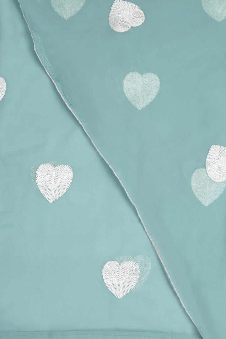 Teejh Heavenly Sea Green Georgette Saree