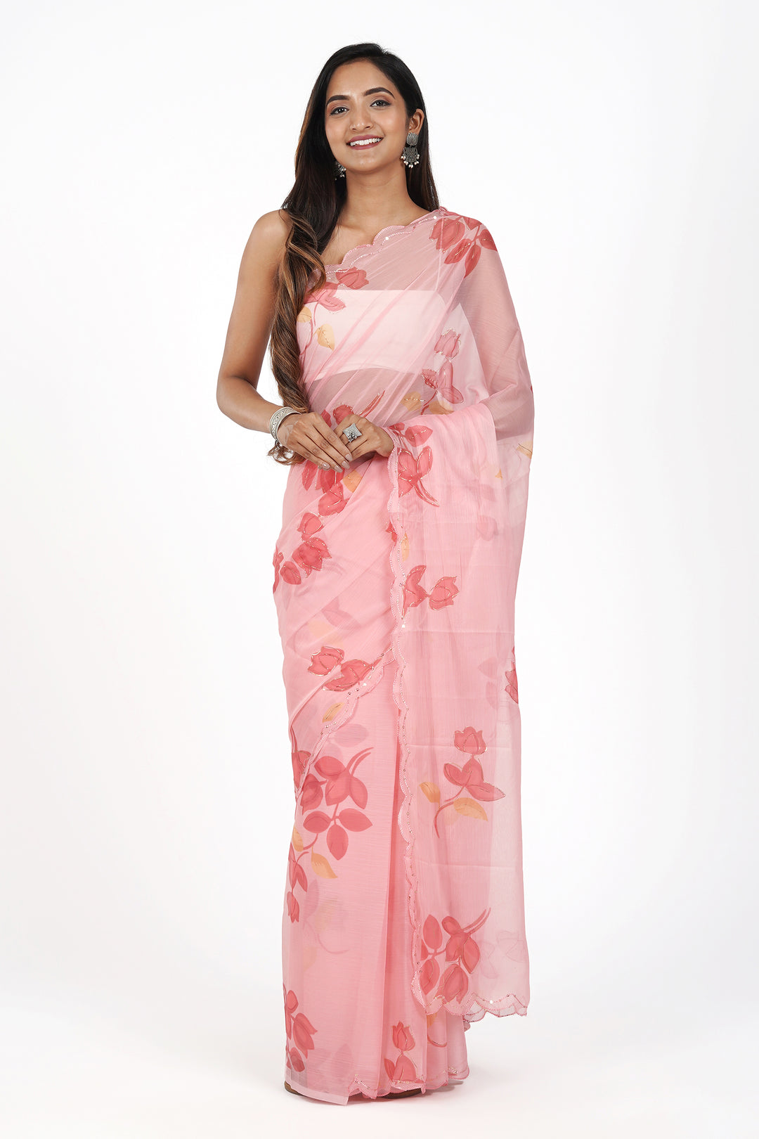 Teejh Whimsical Garden Chiffon Saree