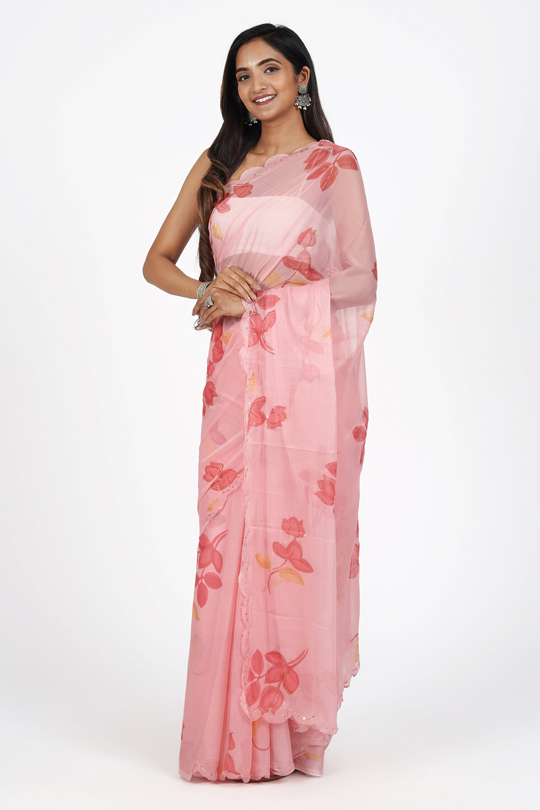 Teejh Whimsical Garden Chiffon Saree