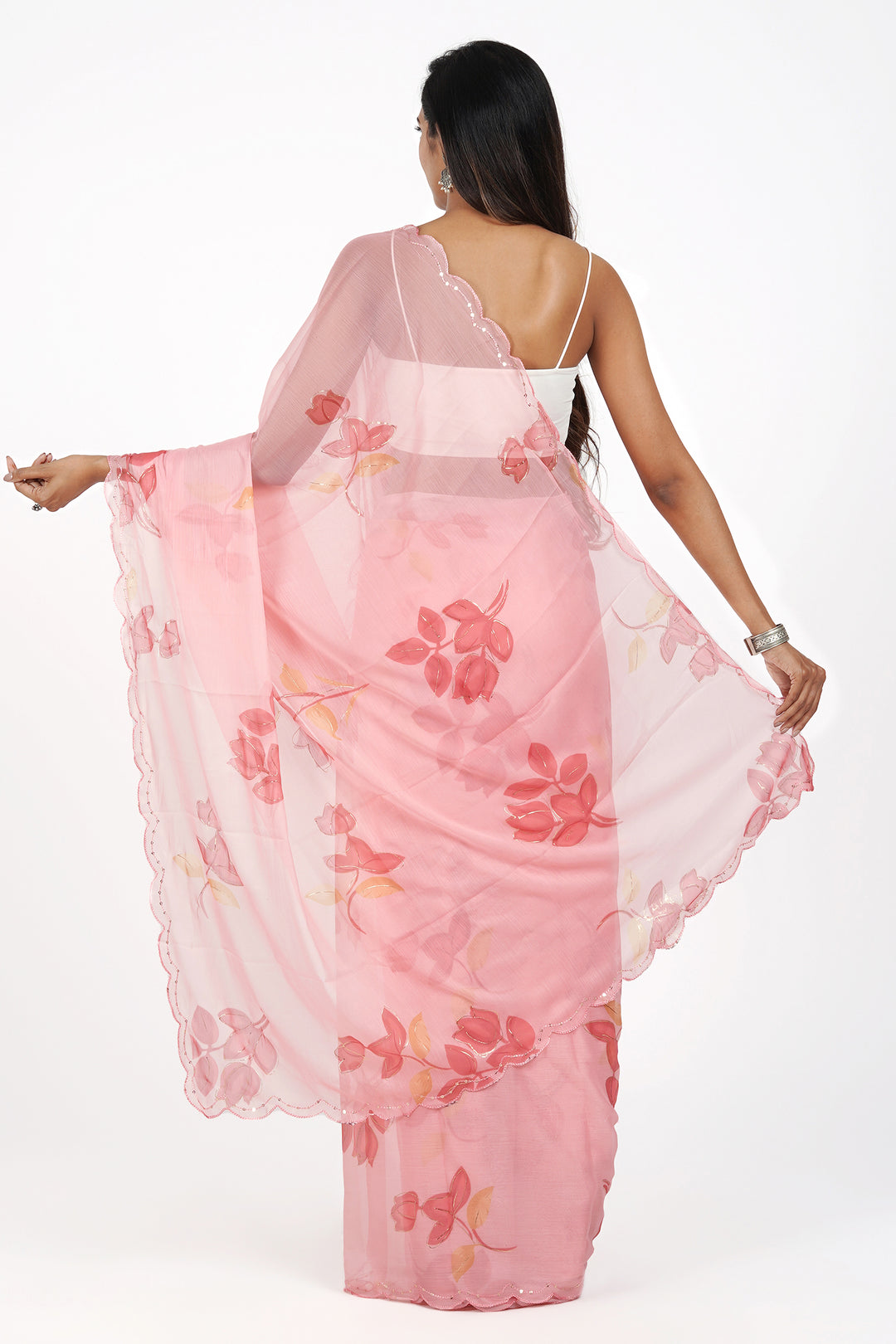 Teejh Whimsical Garden Chiffon Saree