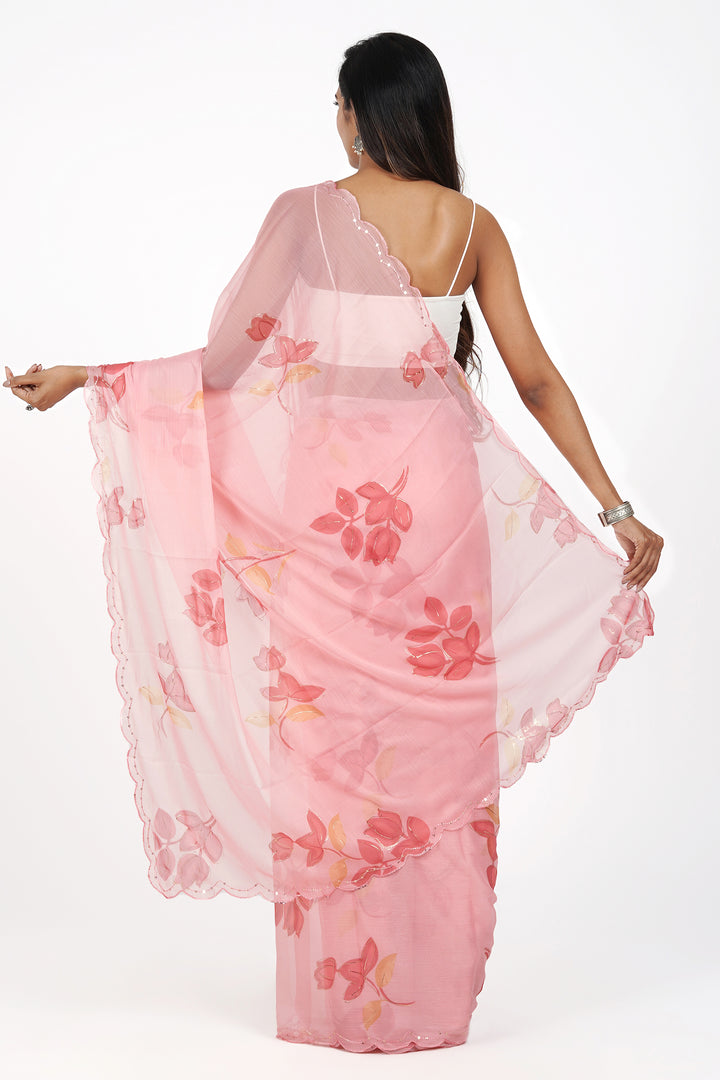Teejh Whimsical Garden Chiffon Saree